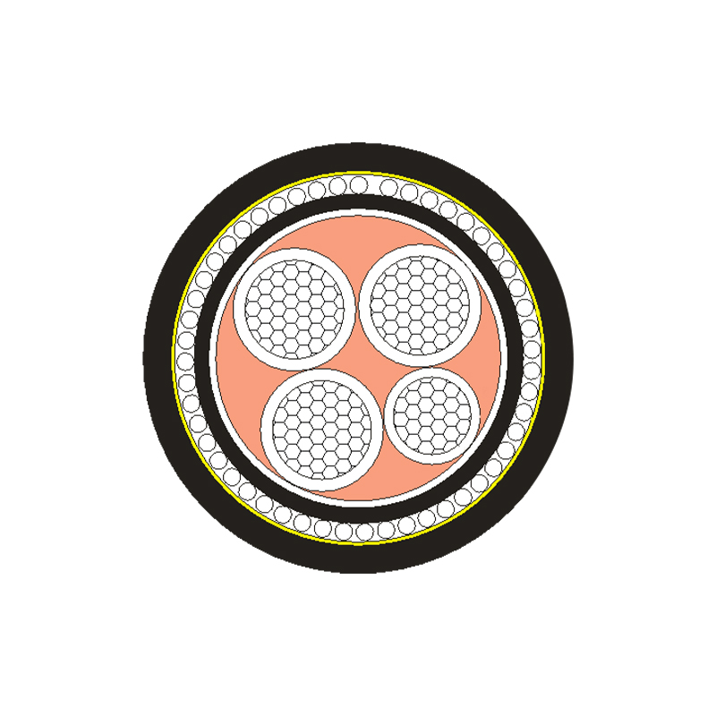 XLPE/PVC-isoliertes Stromkabel für Nennspannung 0,6/1 kV